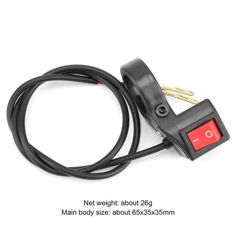 Handlebar Headlight On Off Push Button Switch For Motorcycles And Electric Bikes, Easy Fit Refitting Part, black and red