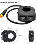 2 In 1 Bike Headlight And Horn Switch For 22.2mm Handlebars Waterproof 3 Pin Design ABS Housing Fits E Bikes Scooters