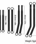 Beefed Up Aluminum Suspension And Steering Links Set for 1/30 RC Crawlers SCX30 models in various sizes and weights