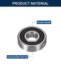 HiPicco 696-2RS deep groove ball bearing, 6mm ID x 15mm OD x 5mm wide, chrome steel GCr15, double sealed