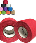 Professional Drumstick Grip Tape Two Pack Red Cotton Gauze Bandage ditches slip ups, featuring two rolls and colorful selection.