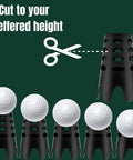 Reusable Plastic Golf Simulator Tees With Tether Base For Indoor Mats Keeps Tees Locked To The Mat During Drives. Adjustable height.