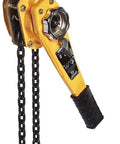 Lever Chain Hoist With One Hand Operation, 0.75 Ton Capacity, 10 Foot Lift, Lightweight Durable Steel Enclosure, Yellow