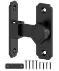 Black 90 Degree Barn Door Lock With Flip Latch, Right Angle Sliding Door Lock For Cabinets, Bathrooms, Barns, Sheds And Windows