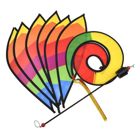 Rainbow Windsock Set Of 3 Hot Air Balloon Wind Spinners for Outdoor Garden and Yard Decor, weatherproof and colorful design.