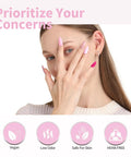 Model with Light Pink Hema Free Gel Nail Polish Set 9ml Six Pack Light Pink Soak Off LED Gel Polish Kit on nails.