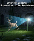 Solar Ultrasonic Deer Repellent Device With Motion Sensor Deterrent For Your Yard Protect Plants From Deer Rabbits Squirrels And Other Wildlife For Easy Install And Weather Resistant Outdoor Use in garden at night