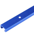 Four 48 Inch Aluminum T Tracks With Screws For Woodworking, blue anodized profile with predrilled hole, for wood jigs and fixtures.