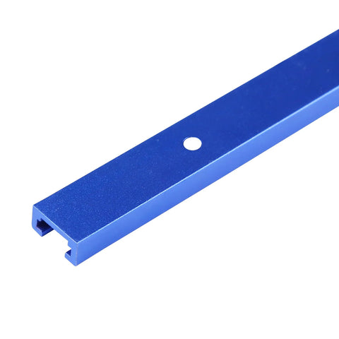 Four 48 Inch Aluminum T Tracks With Screws For Woodworking, blue anodized profile with predrilled hole, for wood jigs and fixtures.