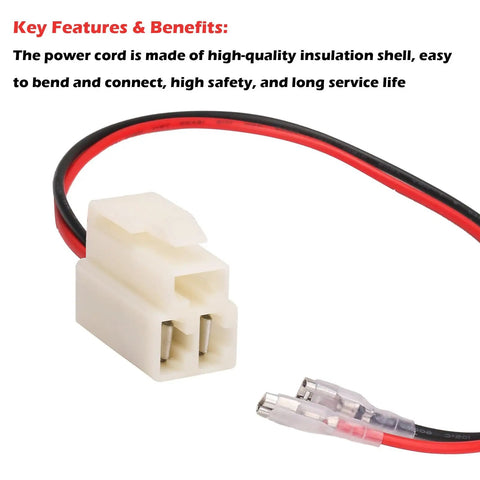Scooter Battery Harness For Razor Scooters 14Awg 600V 3 Pin 2 Wire Water Resistant Replacement Power Cord with connector