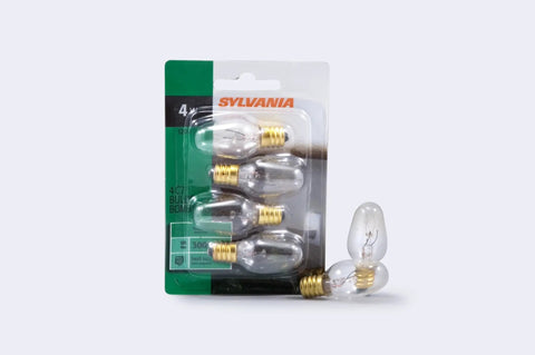 4 Watt Night Light Bulbs 4 Pack Incandescent C7 E12 Candelabra Base Dimmable Mini Bulbs For Night Lights 120V Clear Warm White