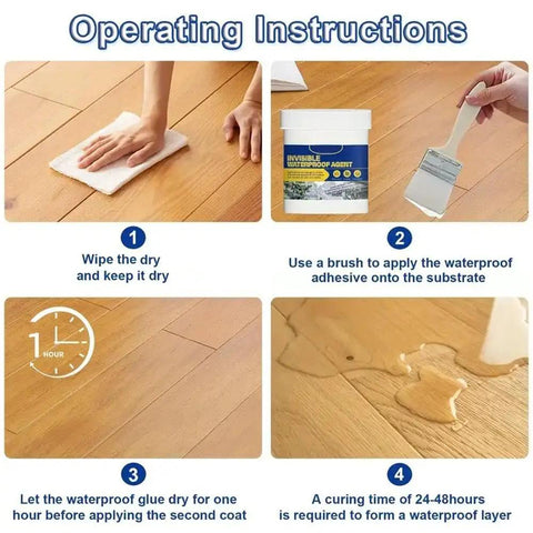 Step-by-step operating instructions for Heavy Duty Clear Waterproof Sealant Gel Leak Stopper for roof wall repair.