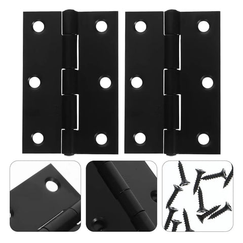 Heavy Duty Sealed Bearing Gate Hinges 2 Pack Black Hidden Door Hinges with screws for interior cabinets, smooth quiet operation.