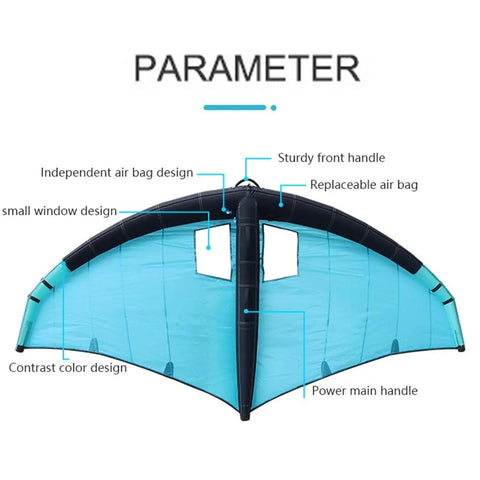 Inflatable Surf Wing For Windsurfing And Foil Wing Surfing Five Cubic Meters Handheld Kitesurfing Canopy with design features
