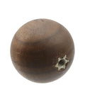 Six Pack Wood Ball Cabinet Knobs One And One Fifth Inch Diameter With Four Fifth Inch Screws Walnut Finish Easy Install Durable Wooden Drawer Hardware For Cabinets Dressers And Home Furniture, side view