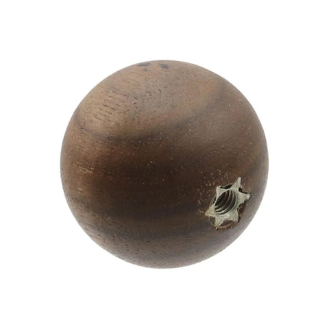 Six Pack Wood Ball Cabinet Knobs One And One Fifth Inch Diameter With Four Fifth Inch Screws Walnut Finish Easy Install Durable Wooden Drawer Hardware For Cabinets Dressers And Home Furniture, side view