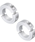 Two Pack Clamp On Shaft Collar For 1 1/8 Inch Shaft, Two Piece Clamping Collar With 1 7/8 Inch Outer Diameter And 1/2 Inch Thick, Aluminum Alloy Construction