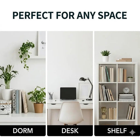 Kiki Jiji Cat Lamp Resin Night Light on desk, surrounded by books and plants, showcasing cozy dorm room vibe suitability for anime fans.