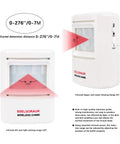 Dog Barking Alarm Motion Detector Doorbell With PIR Wireless Sensor And Receiver, infrared detection range illustration.