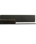 Pretty Tough Wall Mount Toilet Paper Holder With Rustic Charcoal Wood Shelf, Heavy Duty Steel Bathroom Roll Rack, No Sweat Setup, Total Farmhouse Game Changer For Real, side view of the mounted holder.