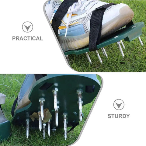 Heavy Duty Lawn Aerator Shoes Kit, 20 Metal Spikes For Quick Soil Aeration, practical and sturdy use on grass