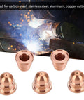 Premium 5 Pack Plasma Cutter Nozzles Model 220930 For MAX65 Torch Tips Heavy Duty Consumables Made With Copper For Cutting Carbon Steel Stainless And Aluminum With A Smooth Professional Finish - Copper nozzles for metal cutting.