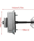 Side view of Door Hinges Kit For Transit MK7 Front Left And Right with adjustable stopper and soft close dampers, size shown
