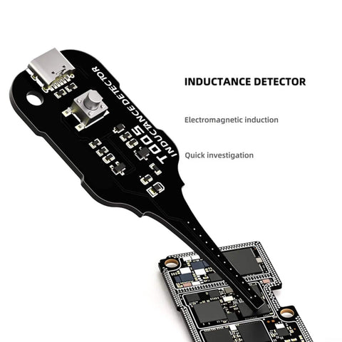 XA5 Coil Tester For Motherboards And PCBs with green fault indicator testing a circuit board