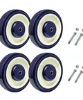 Five Inch Polyurethane Wheel With Five Sixteenth Inch Bore For Shopping Carts Navy Beige Color 1400 Lbs Load Capacity