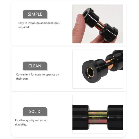 Close-up of Rear Golf Cart Leaf Spring Bushings Kit With Rubber And Iron Parts, shown with easy install features