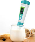 Digital PH Meter For Food With Dual Sensors And Fast Response High Precision PH And Temperature Tester in glass of milk