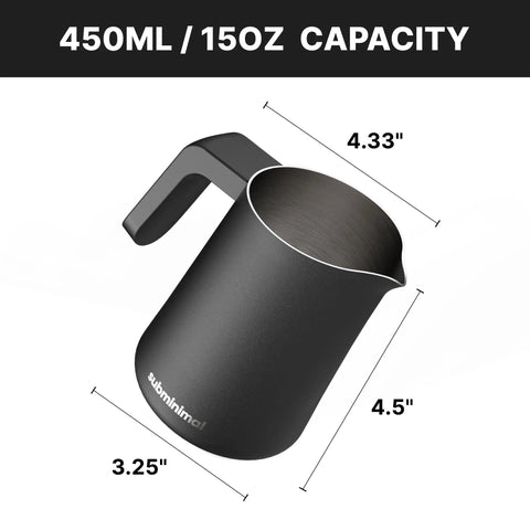 FlowTip Milk Jug For Barista Level Frothing At Home, Stovetop Foaming Pitcher With Precision Pour Spout And Heat Resistant Handle