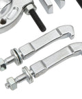 Components of 9 Piece Bearing Puller Set Handy Mini Bearing Separator And Splitter, showing metal arms and threaded rods.