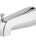 Five And Three Eighths Inch Nose Diverter Tub Spout With One Half Inch IPS Connection In Chrome Finish For Tub Or Shower Replacement Universal Fit And Easy No Fuss Installation, side view