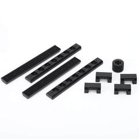 High Precision Zinc Alloy Sliding Rail And Toothed Gear Set For DIY Robotics, Linear Motion Kit With Cylindrical Gear And Rail Brackets