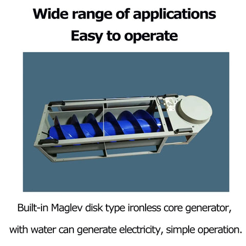 Archimedes Spiral Hydraulic Generator 1500W Portable Water Turbine With Magnetic Levitation Core side view