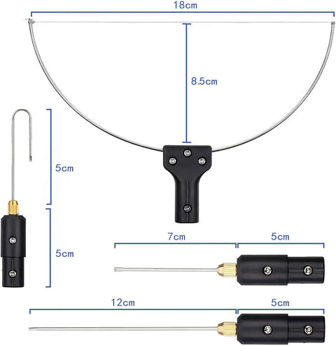 GOCHANGE 4-in-1 foam cutter set front view: circular wire frame and handheld pen tool with power adapter