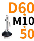 4 Pack Swivel Leveling Feet Heavy Duty Metal And Nylon Glide Pads Solid As A Rock Fix Kicks That Wobble Fast Perfect For Furniture Or Equipment On Bumpy Floors D60 M10 X50 illustration with dimensions.