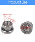 Product size diagram of Silver 3/8 Inch-26 Bike Wheel Axle Nut 4 Pack Durable Alloy Steel with clean threads and secure fit features