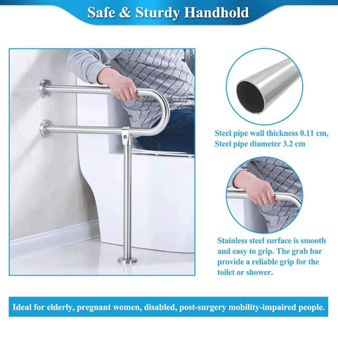 Heavy Duty 24 Inch Stainless Steel Handicap Grab Bars For Bathroom And Shower, No Slip Grip Safety Rails for steady support