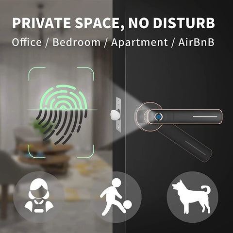 Biometric Fingerprint Door Lock With Keyless Entry, Lightning Fast 0.1 Second Unlock, illuminated fingerprint scan on door