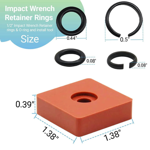 10 Pack One Half Inch Impact Wrench Retaining Ring Clips With O Ring And Anvil Install Tool Heavy Duty Carbon Steel Hog Rings