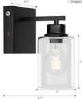 Cordless Battery Wall Sconces Set Of Two With Remote Control Black Usb C Rechargeable Indoor Lighting No Drilling Required Completely Wire Free Renter Friendly Setup, side profile view with dimensions.