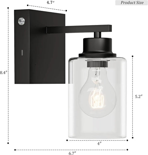 Cordless Battery Wall Sconces Set Of Two With Remote Control Black Usb C Rechargeable Indoor Lighting No Drilling Required Completely Wire Free Renter Friendly Setup, side profile view with dimensions.