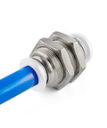 Heavy Duty Pneumatic Fitting Tube Connector Push Lock Hose Adapter Quick Snap Coupler For Air Tools And Water Lines Super Tight Grip 6mm blue tube close-up.