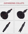 Expanding collets detail from Sixteen Piece Blind Hole Pilot Bearing Internal Extractor And Puller Set With Slide Hammer Removal Tool Kit