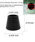 Durable Rubber Patio Umbrella Cone Wedge Plug For Table Hole Openings Two To Two And A Half Inches Fits Poles Up To One And A Half Inches Black