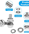 M6 Flanged Hex Head Bolts Kit, 20mm Length, 304 Stainless Steel Hardware Set with nuts and washers for auto machinery DIY