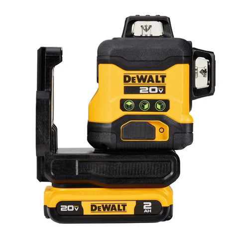 20V Max Laser Level Kit With Cross Line And 3x360 Green Beams, Self Leveling Lines, Compact Design, Side View