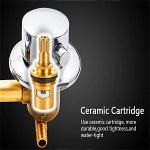 Multi Way Brass Shower Mixing Valve With Ceramic Cartridge Cold And Hot Water Diverter For Tub And Overhead Sprayer Bathroom Plumbing Fixture showing ceramic cartridge details.